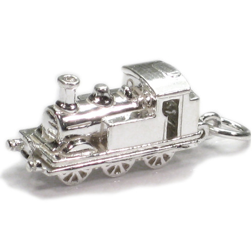 Train Engine opening sterling silver charm .925 x 1 trains charms