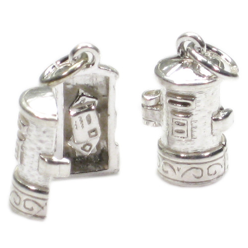 Postbox Pillar Box opening strlng silver charm .925 x1 Royal Mail charms