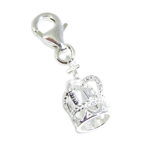 Crown sterlng silver charm with clip fitting .925 x1 Royal Crowns charms