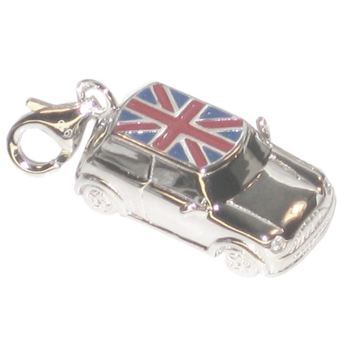 Mini Car With Union Jack sterling silver charm .925 x 1 Cars charms