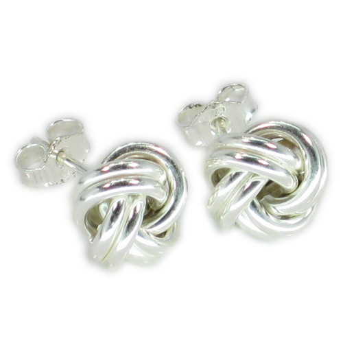 Woolmark Knot sterling silver stud earrings .925 x 1 pair knots studs B