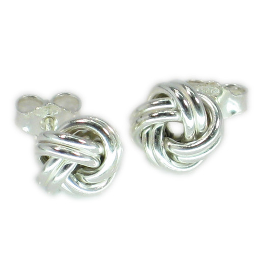 Woolmark Knot sterling silver stud earrings .925 x 1 pair knots studs C