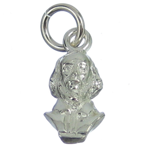 Shakespeares Bust sterling silver charm .925 x 1 Shakespeare charms
