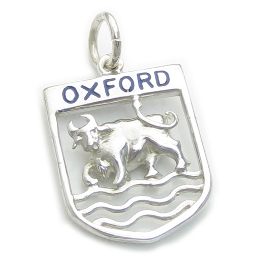 Oxford sterling silver charm showing the Ox and Water .925 x 1 charms