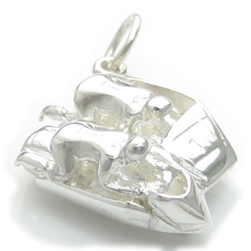 Isle Of Man TT Bike with Side Car sterling silver charm .925 x 1