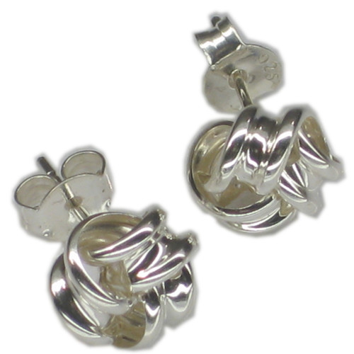 Knot sterling silver stud earrings .925 x 1 pair Knots Studs
