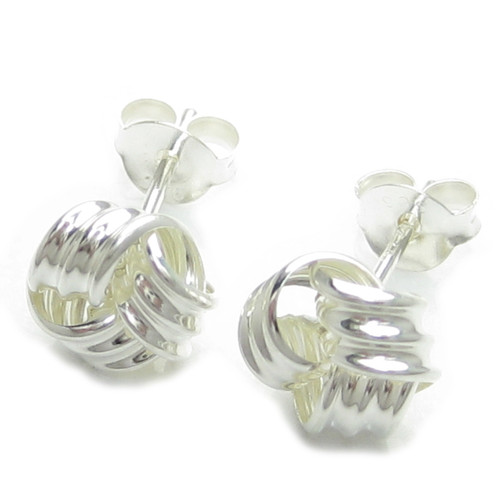 Knot sterling silver stud earrings .925 x 1 pair Knots Studs A1