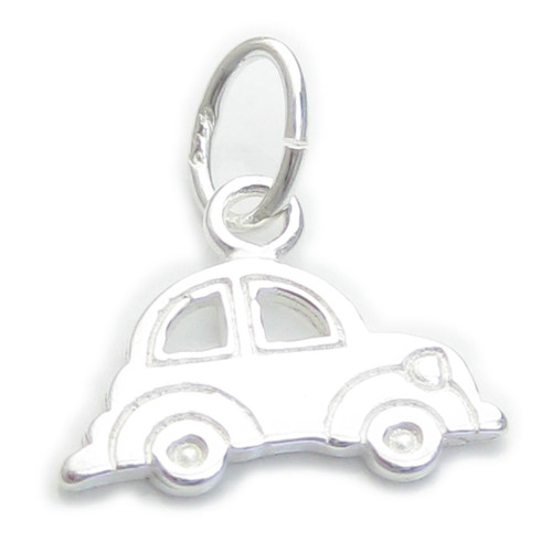 Car Tiny flat sterling silver charm .925 x 1 Cars and Automobile charms