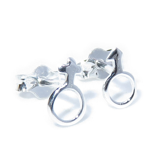 TINY Male & Female sterling silver stud earrings .925 x 1 pair studs