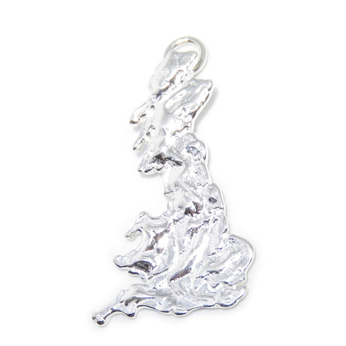 Map of Great Britain sterling silver charm .925 x 1 British charms