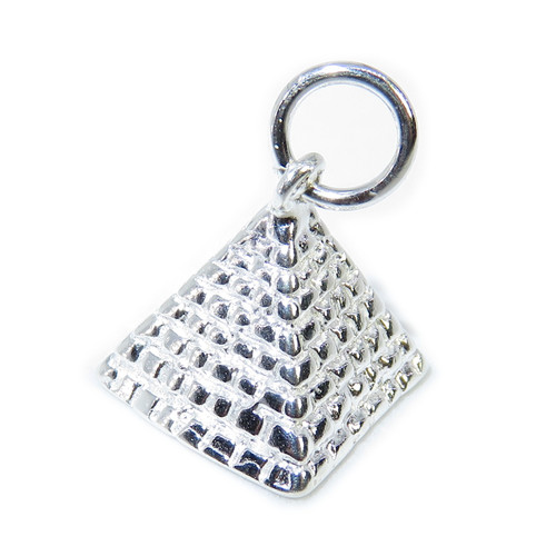 Pyramid sterling silver charm .925 x 1 Egyptian Pyramids charms A1