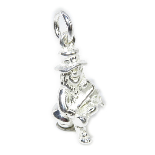 Leprechaun on Toadstool sterling silver charm .925 x 1 Irish Charms
