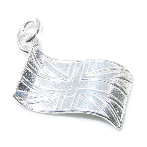 Union Jack sterling silver charm .925 x 1 British England Flags charms A1