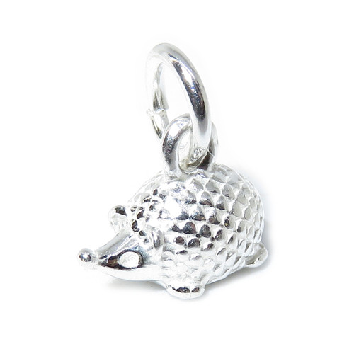 Tiny Cute Hedgehog sterling silver charm .925 x 1 Hedgehogs charms