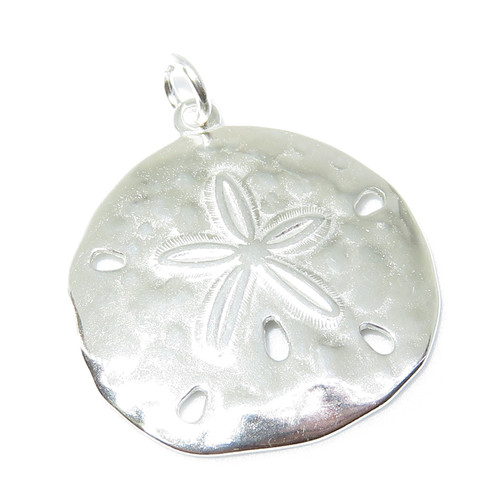 Sand Dollar sterling silver charm .925 x 1 sea cookie snapper biscuit A1