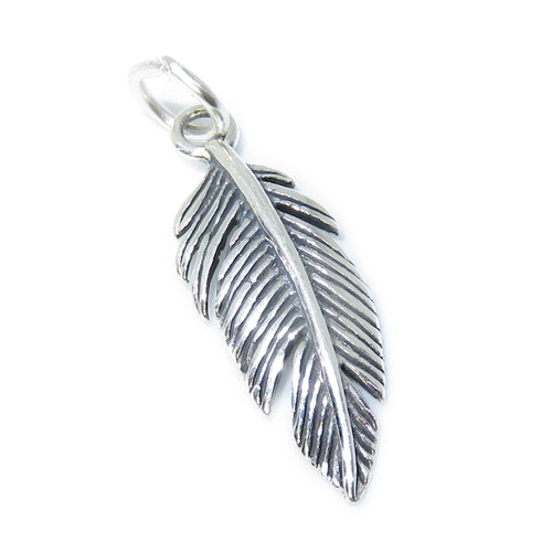 Feather sterling silver charm .925 x 1 Feathers charms E