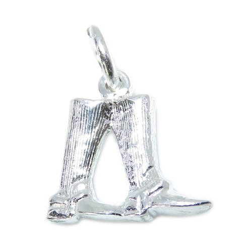 Riding Boots SMALL sterling silver charm .925 x 1  Riders charms