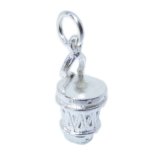 Bongo Drum sterling silver charm .925 x 1 Bongos Drums charms