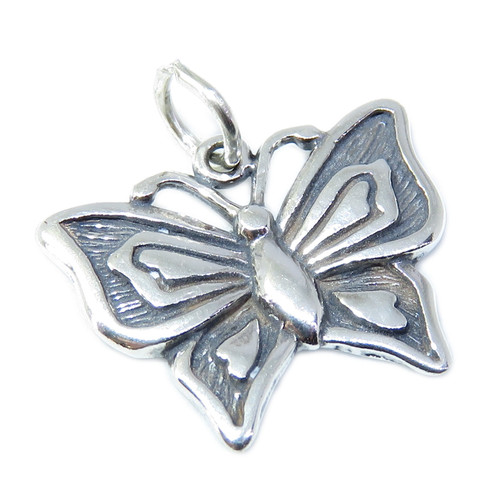 Butterfly sterling silver charm pendant .925 x 1 Butterflies Butterflys W