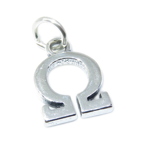 Omega Greek Alphabet sterling silver charm .925 Letters Symbol charms