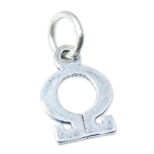 Omega Greek Alphabet sterling silver charm .925 x 1 Letters Symbol charms N