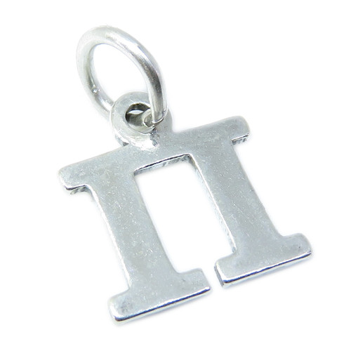 Pi Greek Alphabet sterling silver charm .925 Symbols PI charms B