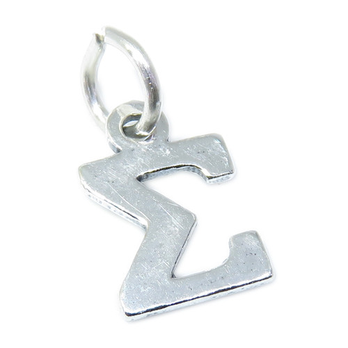 Sigma Greek Alphabet sterling silver charm .925 x 1 Symbols letters charms