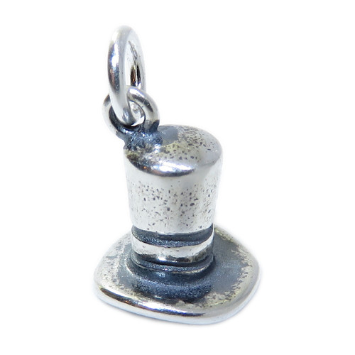 Top Hat small sterling silver charm .925 x 1 hats charms
