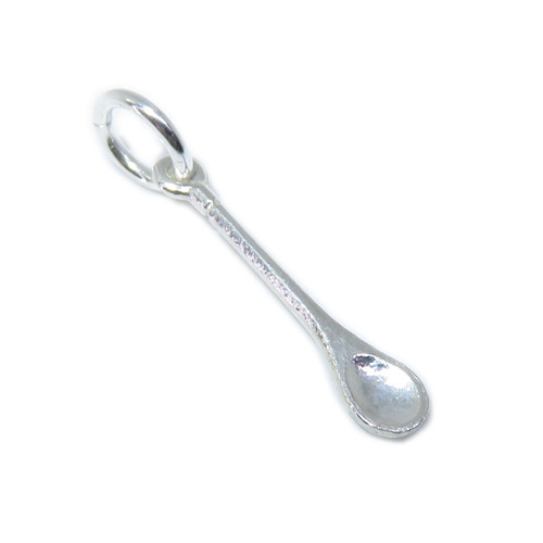 TINY Wooden spoon sterling silver charm .925 x 1 Cooking charms