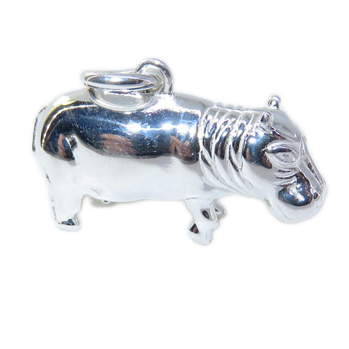 Hippopotamus sterling silver charm .925 x 1 Hippo & Hippos charms