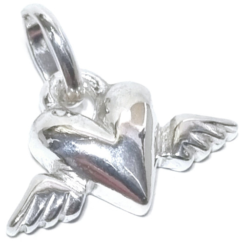 Winged Heart SMALL sterling silver pendant .925 Love Hearts pendants