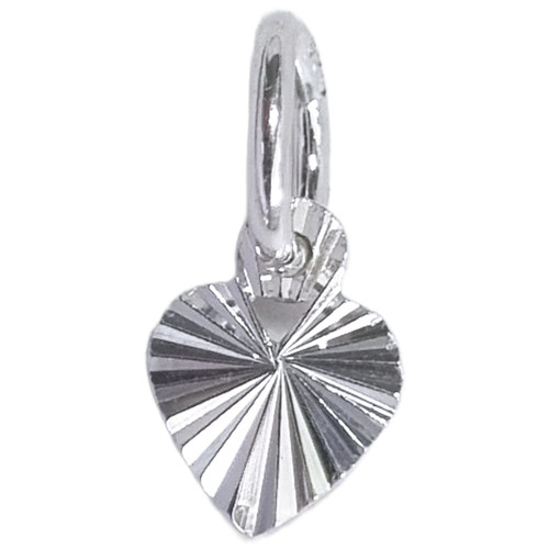 Apx 6mm Tiny Micro starburst love heart sterling silver charm .925 x 1 Hearts