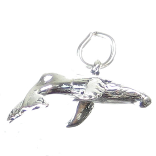 Humpback whale sterling silver charm .925 x 1 Hump Back Whales charms A1