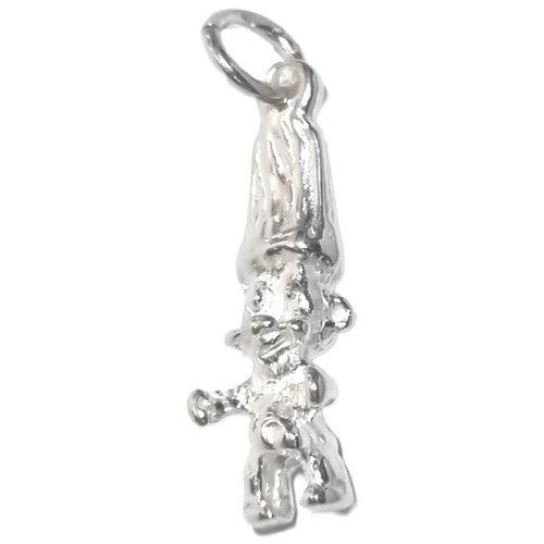 Sterling Silver Troll Charm Pendant 925 Pointed Hair Bracelet Necklace Gift