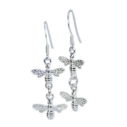 Very pretty bee sterling silver dangle earrings .925