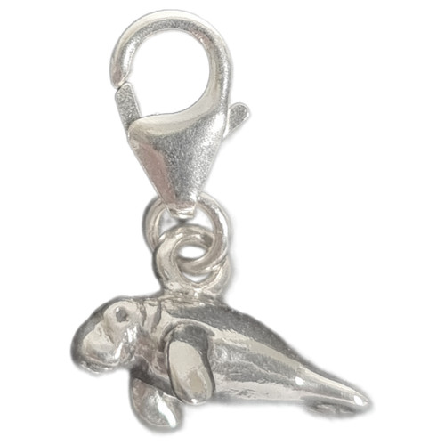Manatee Tiny sterling silver clip charm .925 Sea cow Manatees charms