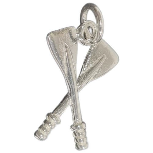 Crossed Oars sterling silver charm .925 boating rowing boats charms