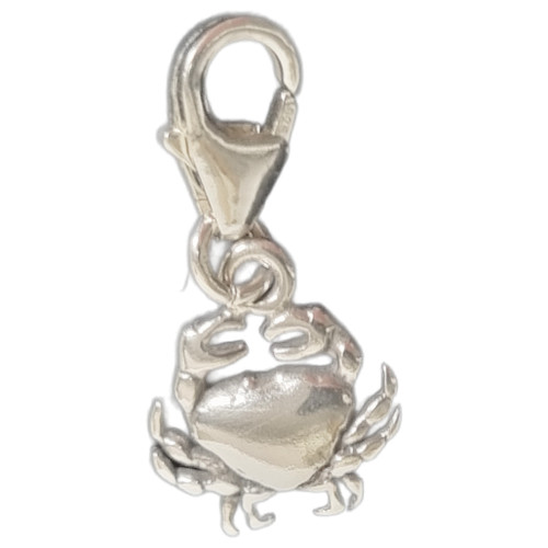 Tiny Crab sterling silver CLIP charm .925 Crabs Cancer Zodiac charm