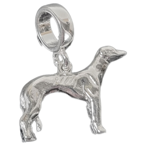 Greyhound Dog sterling silver bead charm .925 Greyhounds & Whippets charms