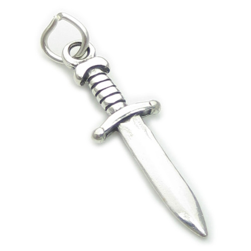Dagger sterling silver charm .925 x 1 Daggers and swords charms