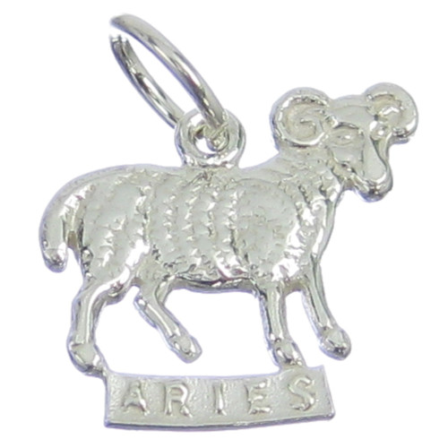 Aries the Ram sterling silver charm .925 x 1 Zodiacs Rams Goats charms