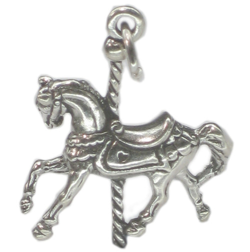 Carousel Horse sterling silver charm .925 x 1 Fun Fair Horses charms