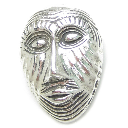 African Mask sterling silver pendant .925 War Masks pendants