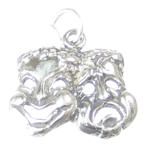 Comedy Tragedy Drama Masks sterling silver charm .925 x 1 charms