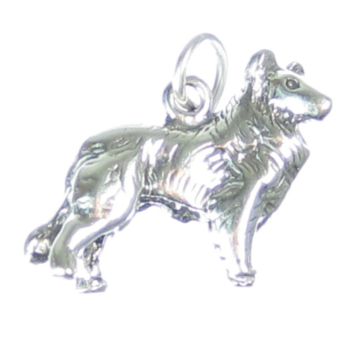 Collie dog sterling silver charm .925 x 1 Colleys Collies Dogs charms