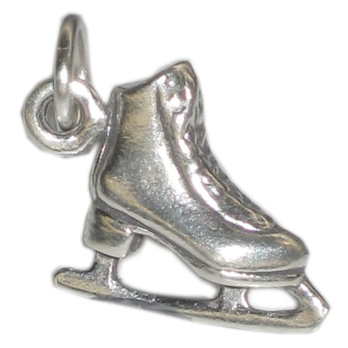 Ice Skate sterling silver charm .925 x 1 Skater and Skating charms