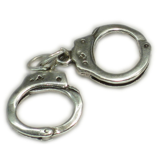 Handcuffs sterling silver charm .925 x 1 Hand Cuffs Cuff charms