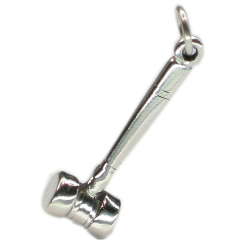 Gavel hammer sterling silver charm .925 x 1 Auctioneer - Judge charms