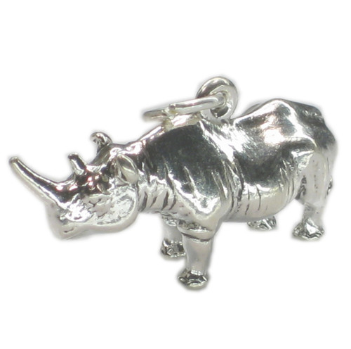 Rhinoceros Rhino sterling silver charm .925 x 1 Rhinos charms