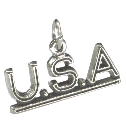 USA United States of America sterling silver charm .925 x 1 Americans